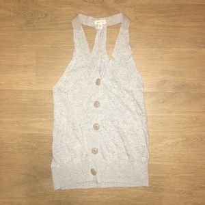 Grey button up tank top